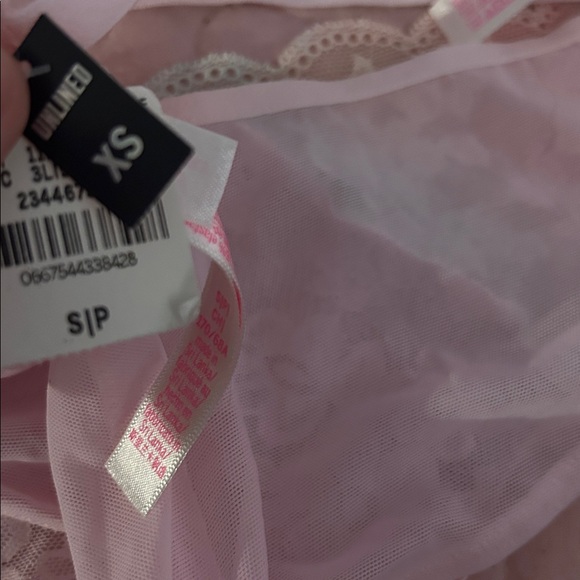 Lace Bralette and Panty Set - Pastel Pink and White - Picture 3 of 3